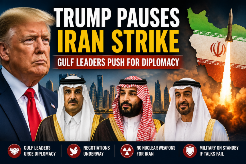 Trump Delays Planned Iran Strike After Gulf Leaders Push for Diplomacy
